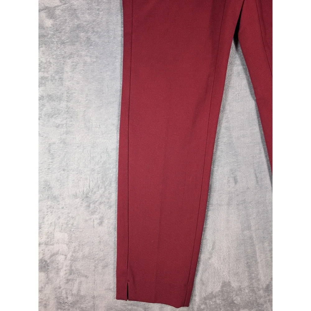 White House Black Market The Slim Ankle Pant Burgundy Maroon Work Trouser Size 2